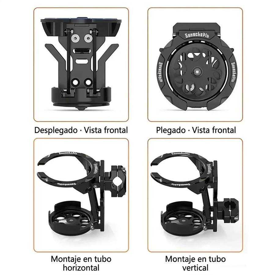 Portavasos plegable para manillar 360°